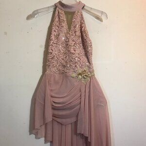 Tenth House Rose Halter Style Dance Dress Costume Sequin Lace Top Adult size S